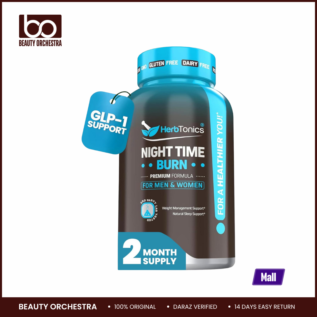 Picture of Herbtonics Night Time Burn Weight Supplement with Melatonin to Support Sleep & Metabolism 60 Vegan Capsules