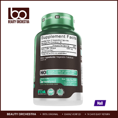 Picture of Herbtonics Raw Apple Cider Vinegar 1500mg - 120 Veg Tablets