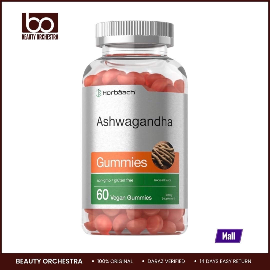 Picture of Horbaach Ashwagandha Gummies for Women and Men | 60 Count | Vegan Non-GMO Gluten Free Supplement | Tropical Flavor
