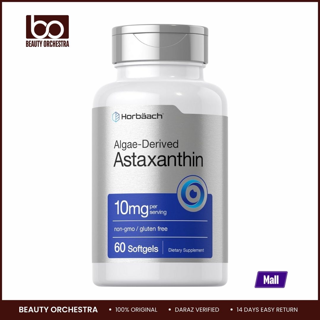 Picture of Horbaach Astaxanthin 10mg | 60 Softgels | Algae Derived Formula | Non-GMO Gluten Free Supplement