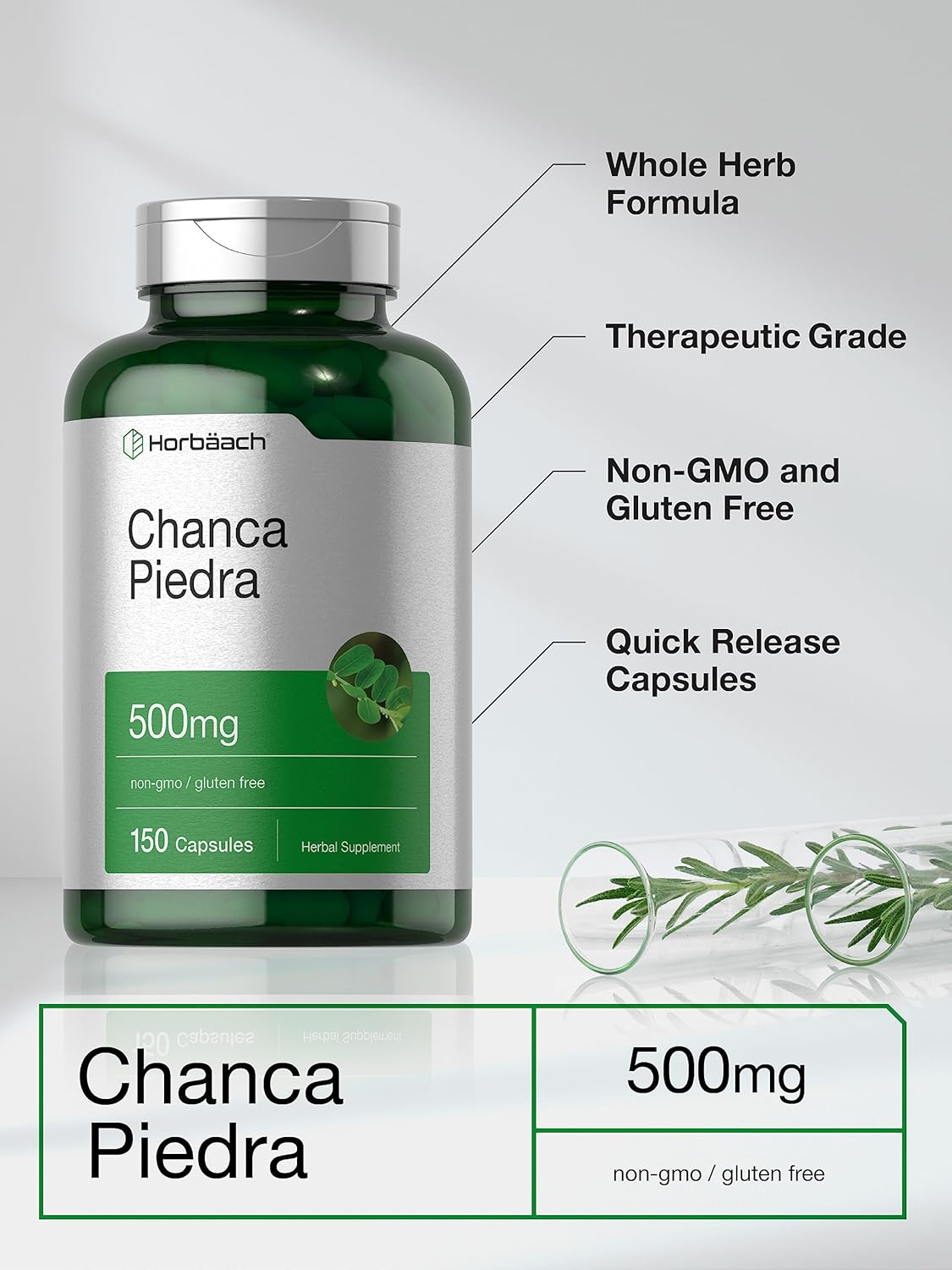 Picture of Horbaach Chanca Piedra 500mg 150 Capsules