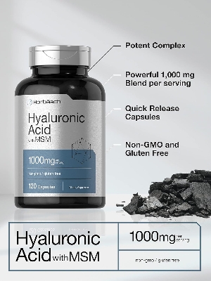 Picture of Horbaach Hyaluronic Acid with MSM 1000 mg 120 Capsules
