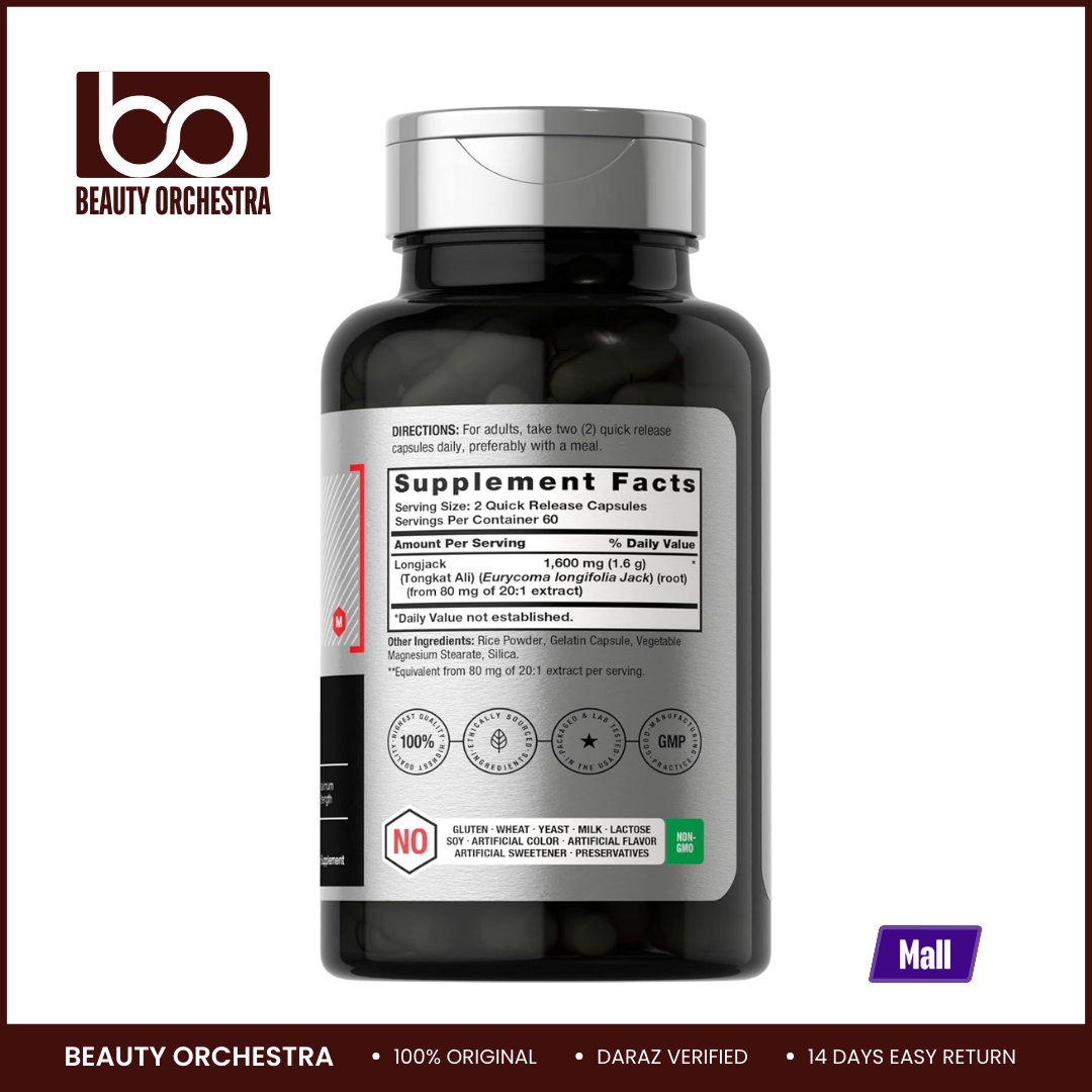 Picture of Horbaach Longjack Tongkat Ali 1600mg - 120 Capsules