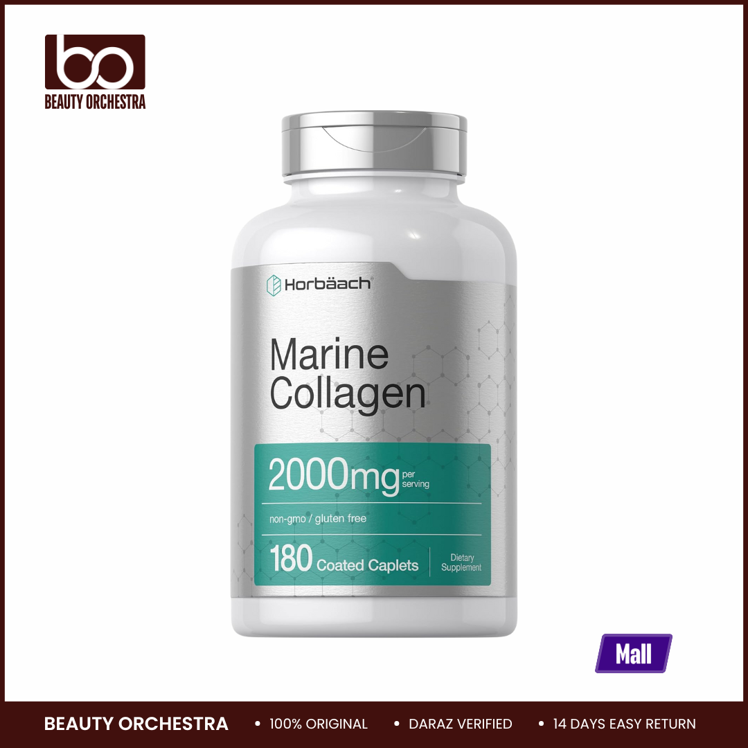 Picture of Horbaach Marine Collagen Peptides 2000mg 180 Coated Capsules