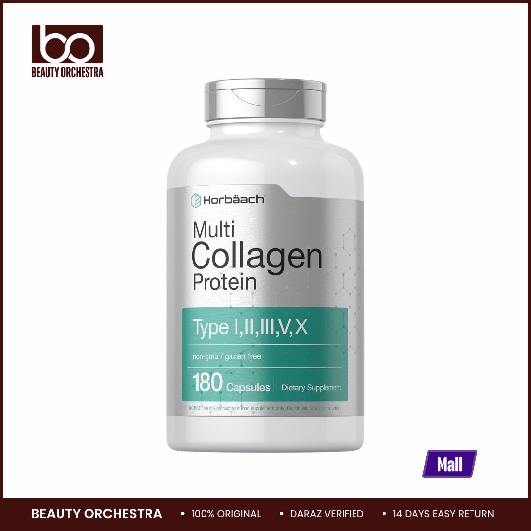 Picture of Horbaach Multi Collagen Protein 2000 mg Hydrolyzed Collagen Type I, II, III, V, X - 180 Capsules