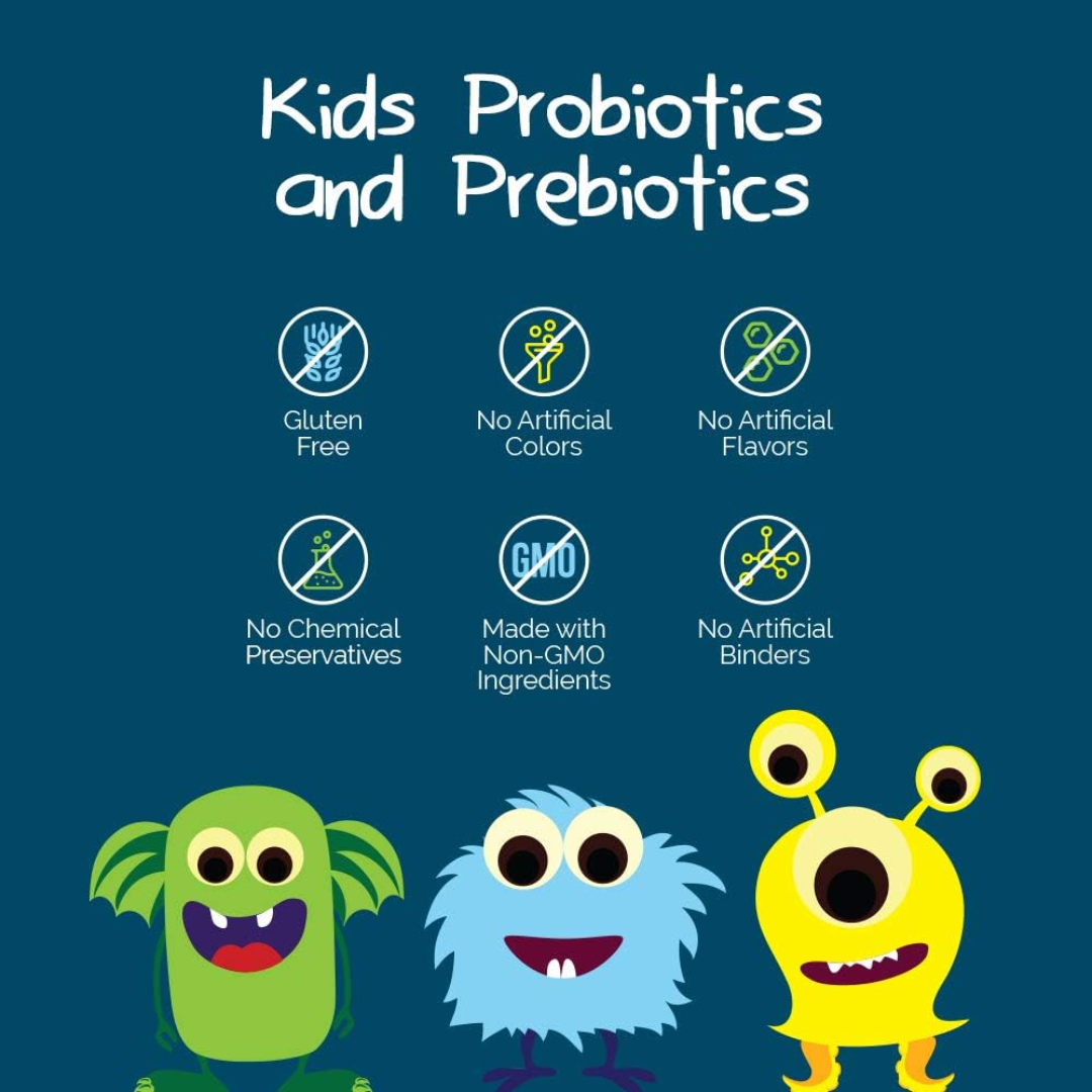 Picture of Intelligent labs 6 Billion CFU Kids / Children's Probiotics with Prebiotics, Sunfiber and Fos, for 10x More Effectiveness. One A Day Great Taste Chewable Probiotic, 2 Months Supply Per Bottle