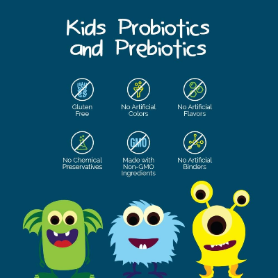 Picture of Intelligent labs 6 Billion CFU Kids / Children's Probiotics with Prebiotics, Sunfiber and Fos, for 10x More Effectiveness. One A Day Great Taste Chewable Probiotic, 2 Months Supply Per Bottle