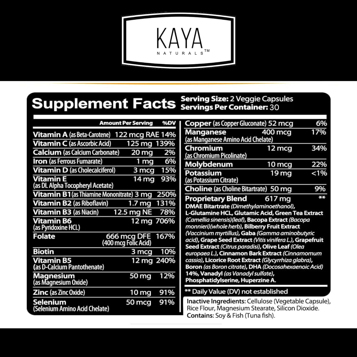 Picture of Kaya Naturals - Neuro Brain for Memory & Focus - Nootropic Energy Capsule - Nootropic Brain Support Supplement - Focus & Concentration & Learning Accuracy - Cognitive Function - 60 Count