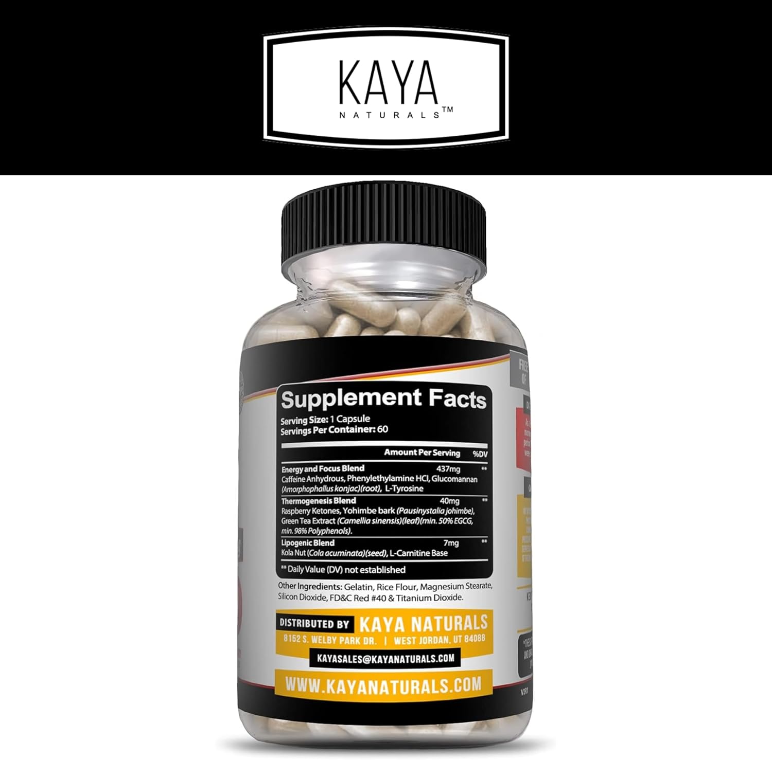 Picture of Kaya Naturals Supreme Fat Burner - Weight Loss Pills Women & Men - Appetite Suppressant Supplement - Powerful Thermogenic Diet Pills - Natural Energy Boost Oxy Burn 60 Count