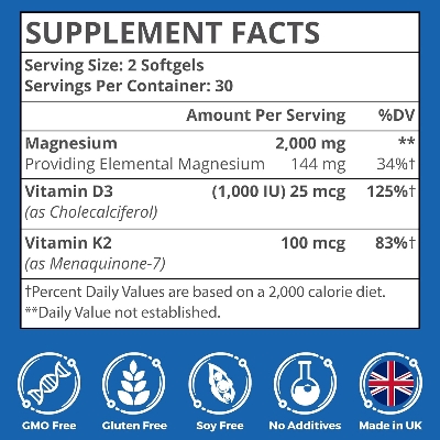 Picture of Kayseari Liposomal Magnesium L-Threonate 2000mg-High Absorption-Magnesium Threonate Supplements with Vitamin D3 & K2 for Women Men 60 Magnesium L Threonate