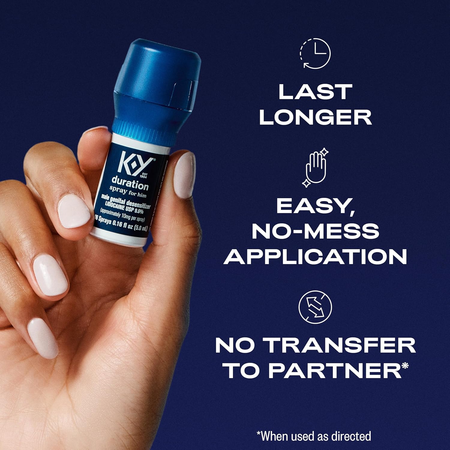 Picture of K-Y Duration Delay Spray Numbing Climax Spray for Men & Lidocaine Desensitizing Spray 0.16 FL OZ (36 Sprays)