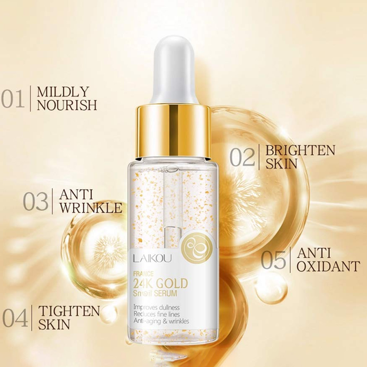 Picture of Laikou France 24k Gold Snail Serum - 17ml