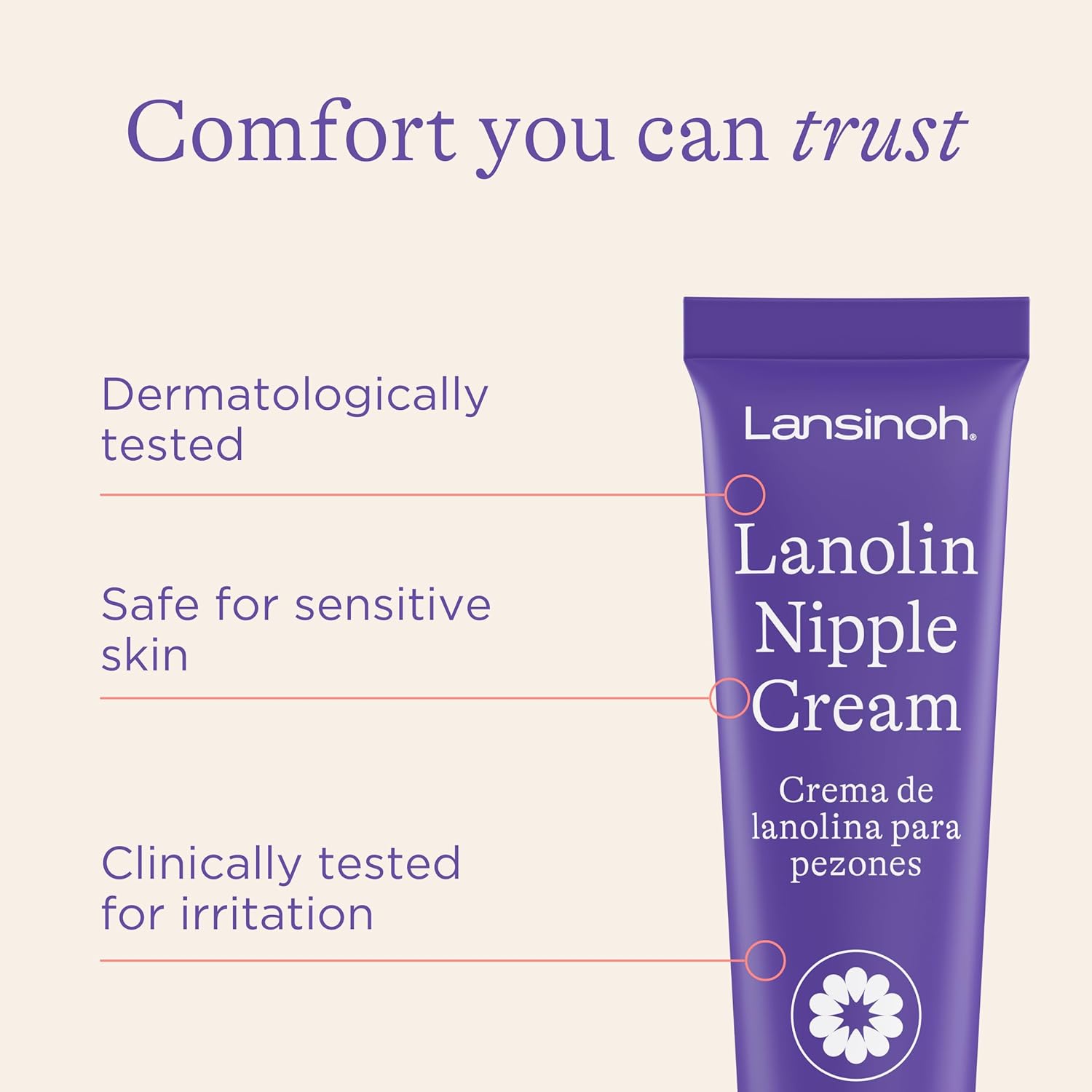 Picture of Lansinoh Lanolin Nipple Cream Safe for Breastfeeding Baby, Breastfeeding Essentials, 3 Mini Tubes, Each 0.25 Ounces
