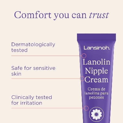 Picture of Lansinoh Lanolin Nipple Cream Safe for Breastfeeding Baby, Breastfeeding Essentials, 3 Mini Tubes, Each 0.25 Ounces