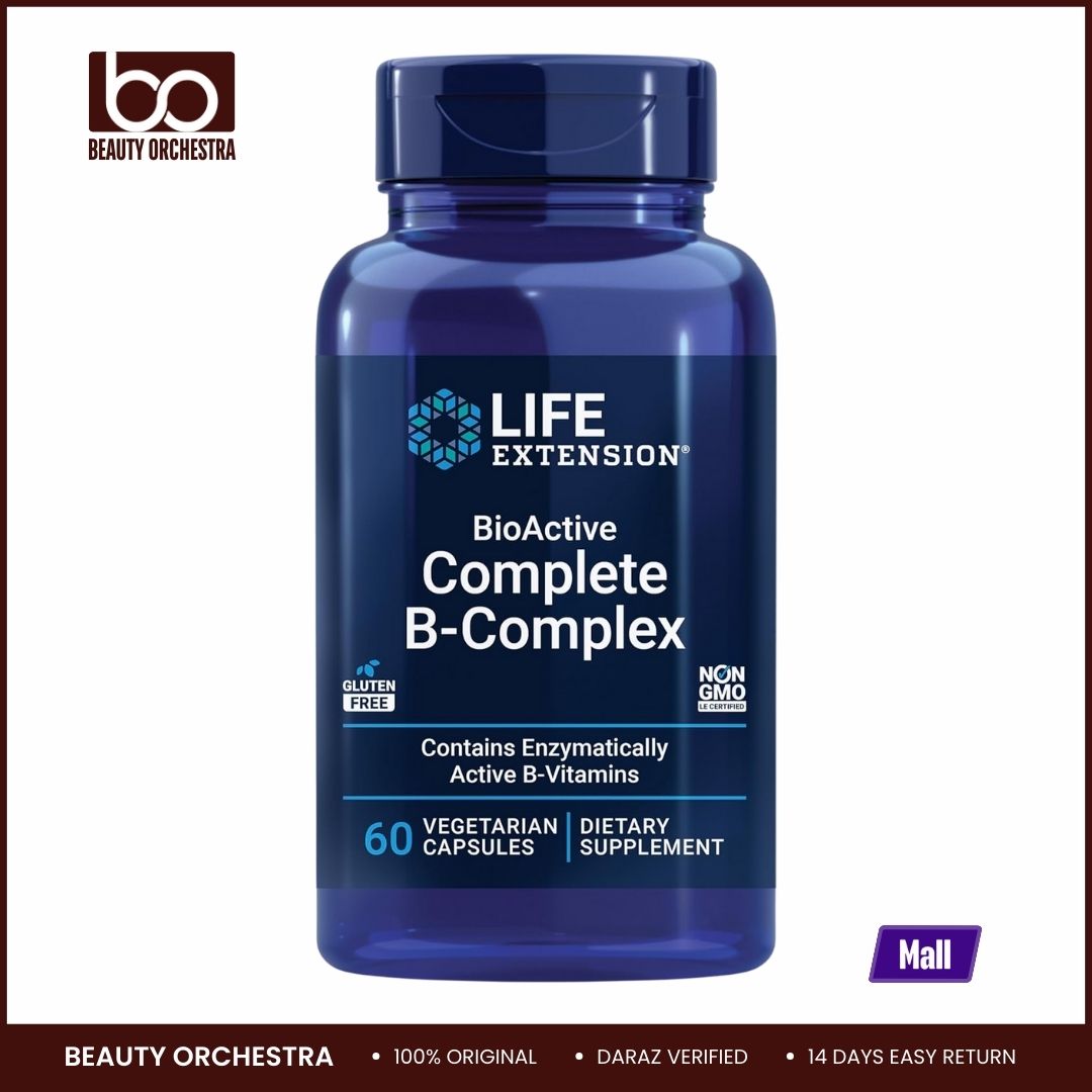 Picture of Life Extension Bioactive Complete B-Complex, Heart, Brain and Nerve Support, Healthy Energy, Metabolism, Complete B Complex, 60 Vegetarian Capsules