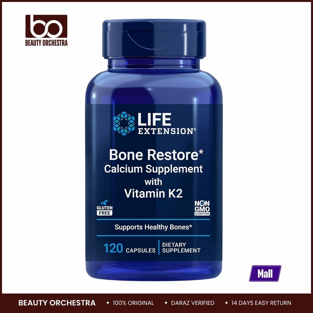Picture of Life Extension Bone Restore + Vitamin K2 Vitamins & Minerals Maintain Bone Health & Strength - Fortifying Nutrients Calcium - 120 capsules