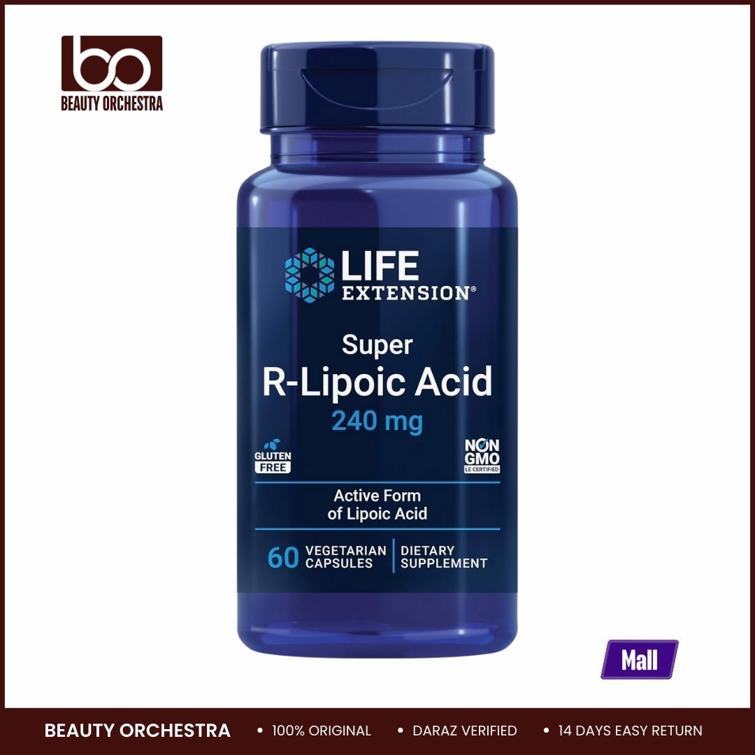 Picture of Life Extension Super R-Lipoic Acid 240 mg - Supports Cellular Energy - Supplement for Anti-Aging and Liver Health - Non-GMO Gluten-Free - 60 Vegetarian Capsules