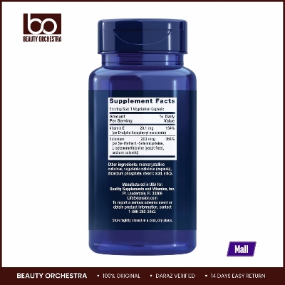 Picture of Life Extension Super Selenium Complex with Vitamin E – Cellular Health & Longevity Support – Gluten-Free, Non-GMO, Vegetarian 100 Capsules (Pack of 1)