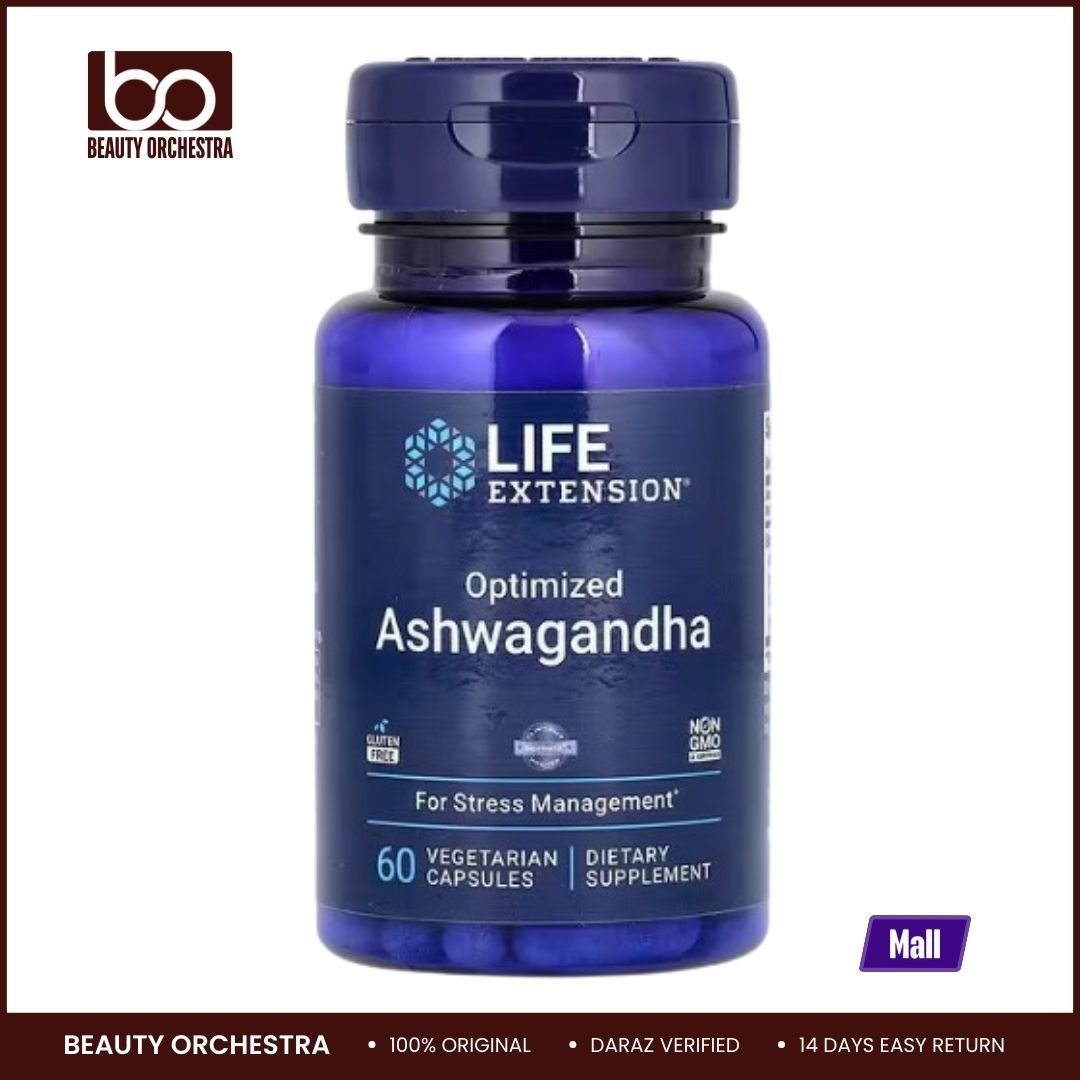 Picture of Life Extension, Optimized Ashwagandha, 125 mg, 60 Vegetarian Capsules