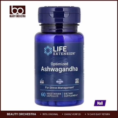 Picture of Life Extension, Optimized Ashwagandha, 125 mg, 60 Vegetarian Capsules