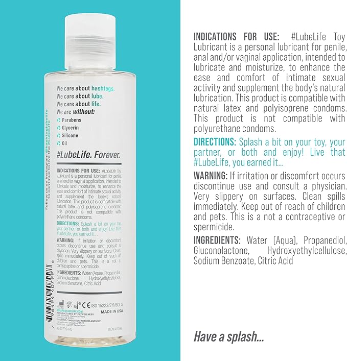 Picture of Lube Life Water-Based Lubricant, lube for Men, Women and Couples, Non-Staining, 8 Fl Oz 8 Fl Oz - 240 ml (USA)