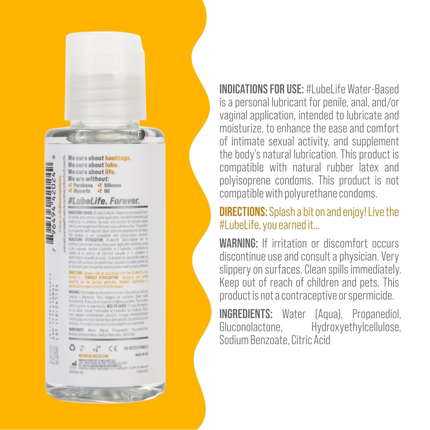 Picture of Lube Life Water-Based Personal Lubricant Lube for Men Women & Couples 60 ml