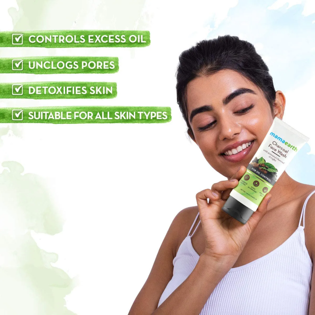 Picture of Mamaearth Charcoal Face Wash for Women And Men 100 Ml Natural Detoxifying Purifying Skin Care