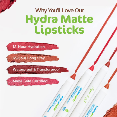 Picture of Mamaearth Hydra-Matte Crayon Transferproof Lipstick (07 Raspberry Red ) - 2.4g