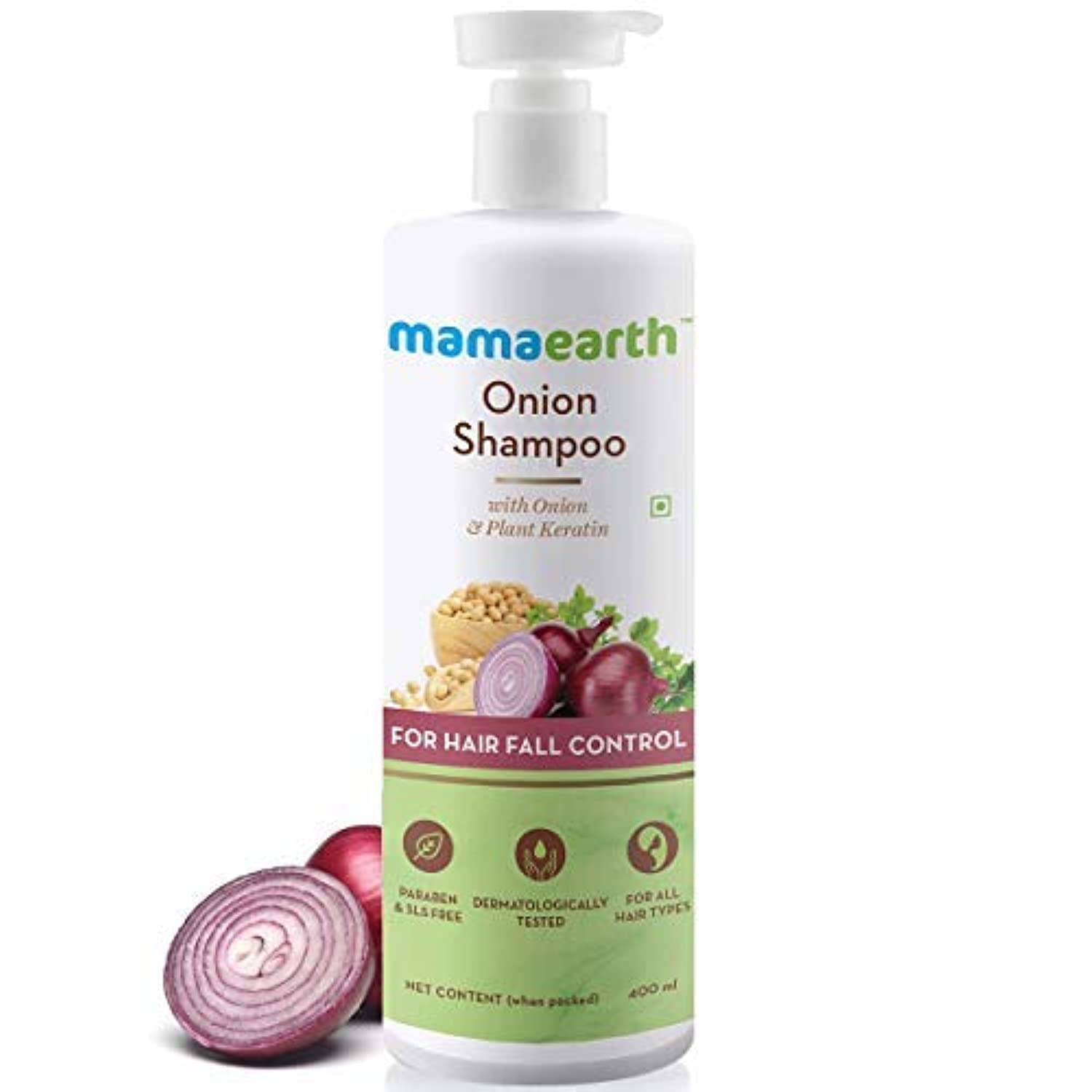 Picture of Mamaearth Onion Shampoo with Onion & Plant Keratin for Hair Fall Control - 400ml