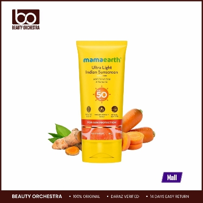 Picture of Mamaearth Ultra Light Sunscreen with Carrot Seed, Turmeric and SPF 50 PA+++  - 80ml
