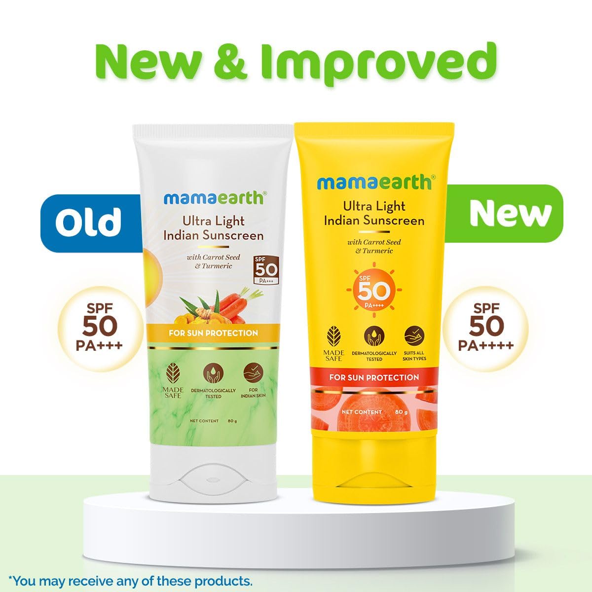 Picture of Mamaearth Ultra Light Sunscreen with Carrot Seed, Turmeric and SPF 50 PA+++  - 80ml