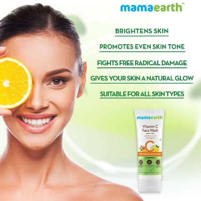 Picture of Mamaearth Vitamin C Face Wash for Women 100 Ml Natural Skin Brightening Cleanser