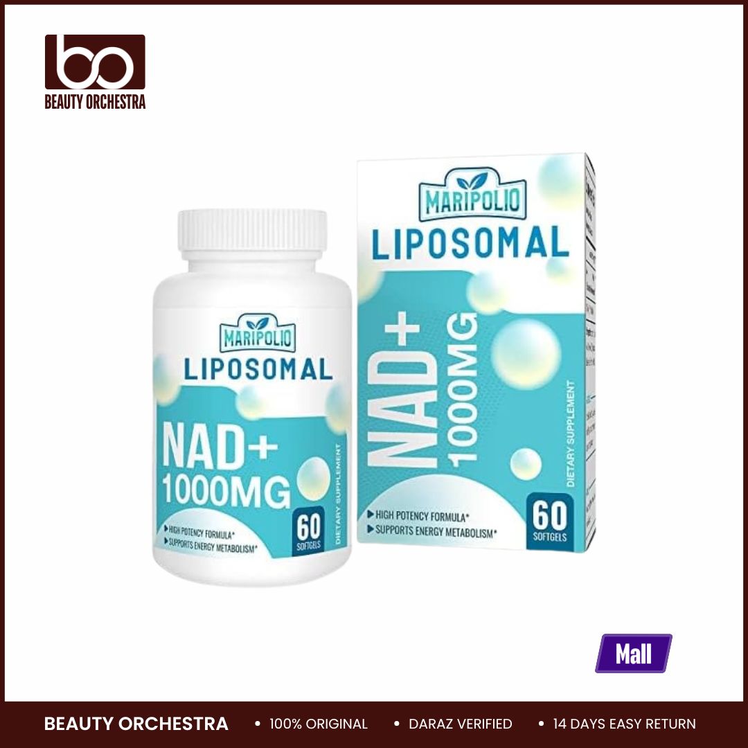 Picture of Maripolio Liposomal NAD+ Supplement 1000 mg for Anti-Aging and Cell Regeneration Brain Function 60 Softgels (USA)