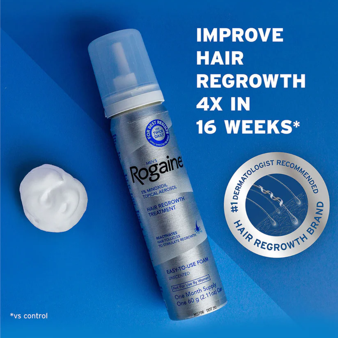 Picture of Men's Rogaine 5% Minoxidil Foam for Hair Regrowth - 1 Month Supply