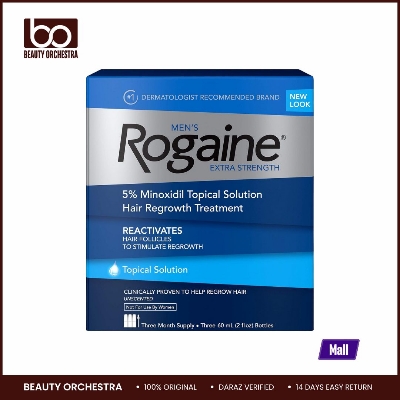 Picture of Men's Rogaine Extra Strength 5% Minoxidil Topical Solution for Hair Loss and Hair Regrowth Topical Treatment for Thinning Hair 3-Month Supply 60 ml