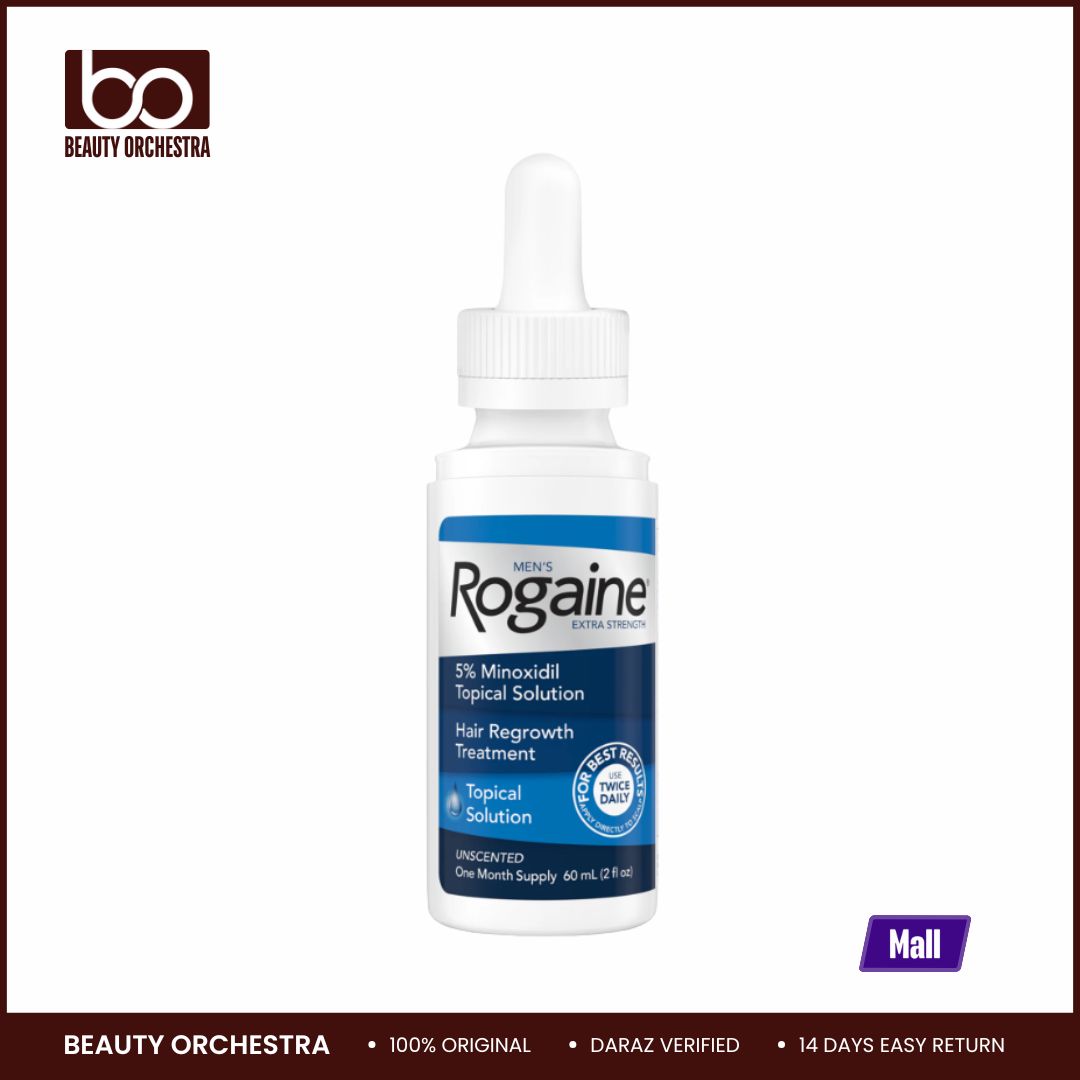 Picture of Men's Rogaine Extra Strength 5% Minoxidil Topical Solution for Thin Hair Loss Treatment to Regrow Fuller Thicker Hair 1 Month Supply