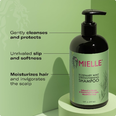Picture of Mielle Rosemary Mint Strengthening Biotin Shampoo - Moisturizing Hair Shampoo for Women and Men to Gently Cleanse Repair & Protect Strands - 355 ml