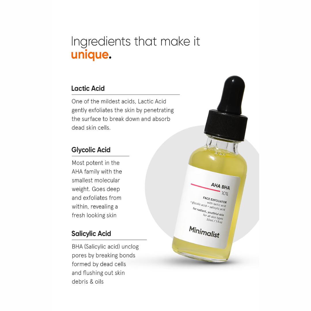 Picture of Minimalist AHA BHA 10% Face Exfloiator - 30ml