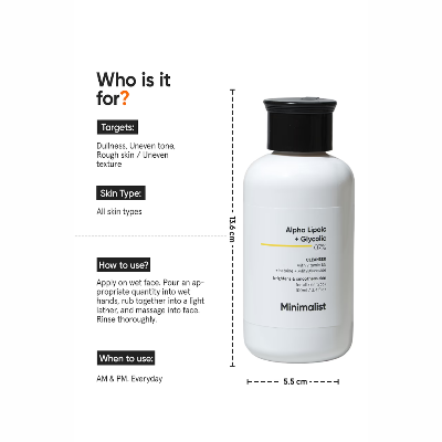 Picture of Minimalist Alpha Lipoic + Glycolic 07% Cleanser - 100ml