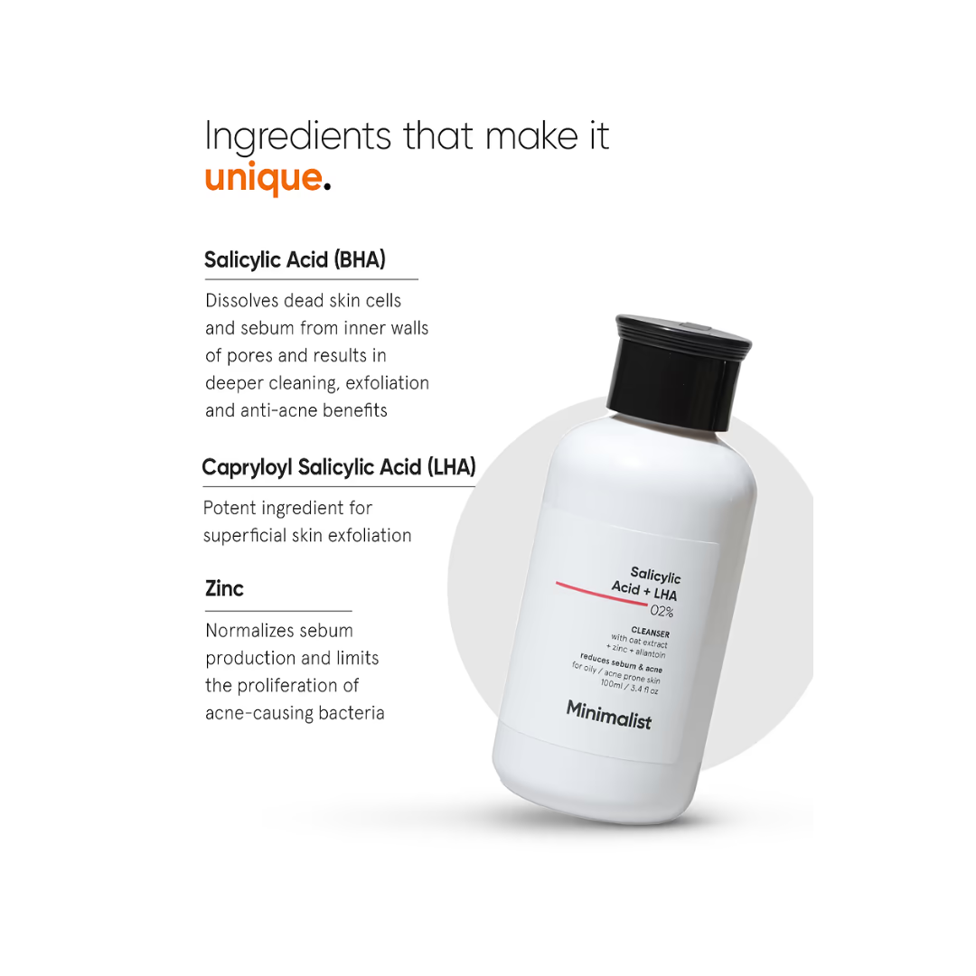 Picture of Minimalist Salicylic Acid + LHA 2% Cleanser - 100ml