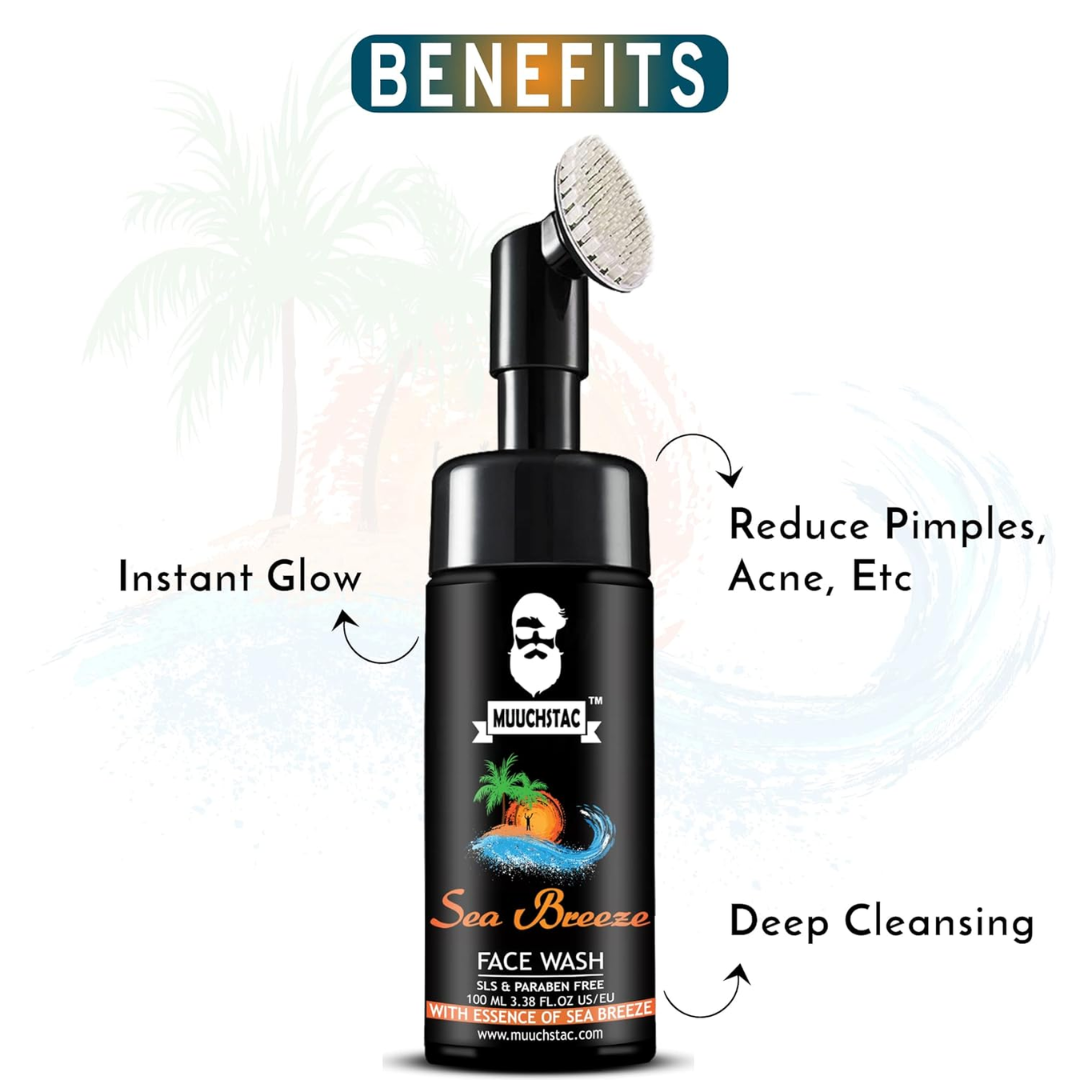 Picture of Muuchstac Sea Breeze Face Wash With Silicone Brush - 100ml