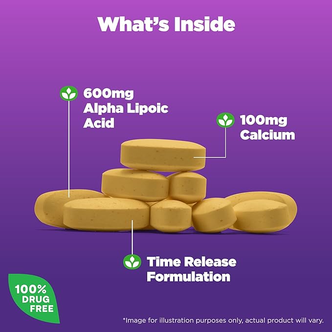 Picture of Natrol Alpha Lipoic Acid 600 mg Dietary Supplement for General Wellness 45 Tablets 45 Day Supply