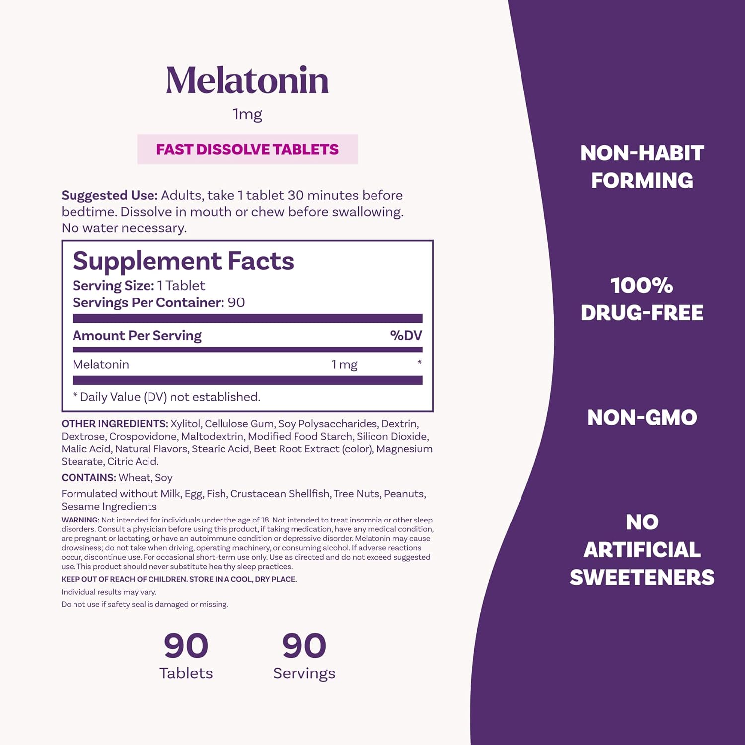 Picture of Natrol Fast Dissolve Melatonin 1 mg, Melatonin Supplements for Restful Sleep, Sleep Support for Adults, 90 Strawberry-Flavored Tablets