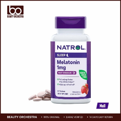 Picture of Natrol Melatonin 1mg, Melatonin Supplements for Restful Sleep, Sleep Support for Adults, 90 Strawberry-Flavored Tablets, Up to a 90 Day Supply - (Exp - May 31- 2025)