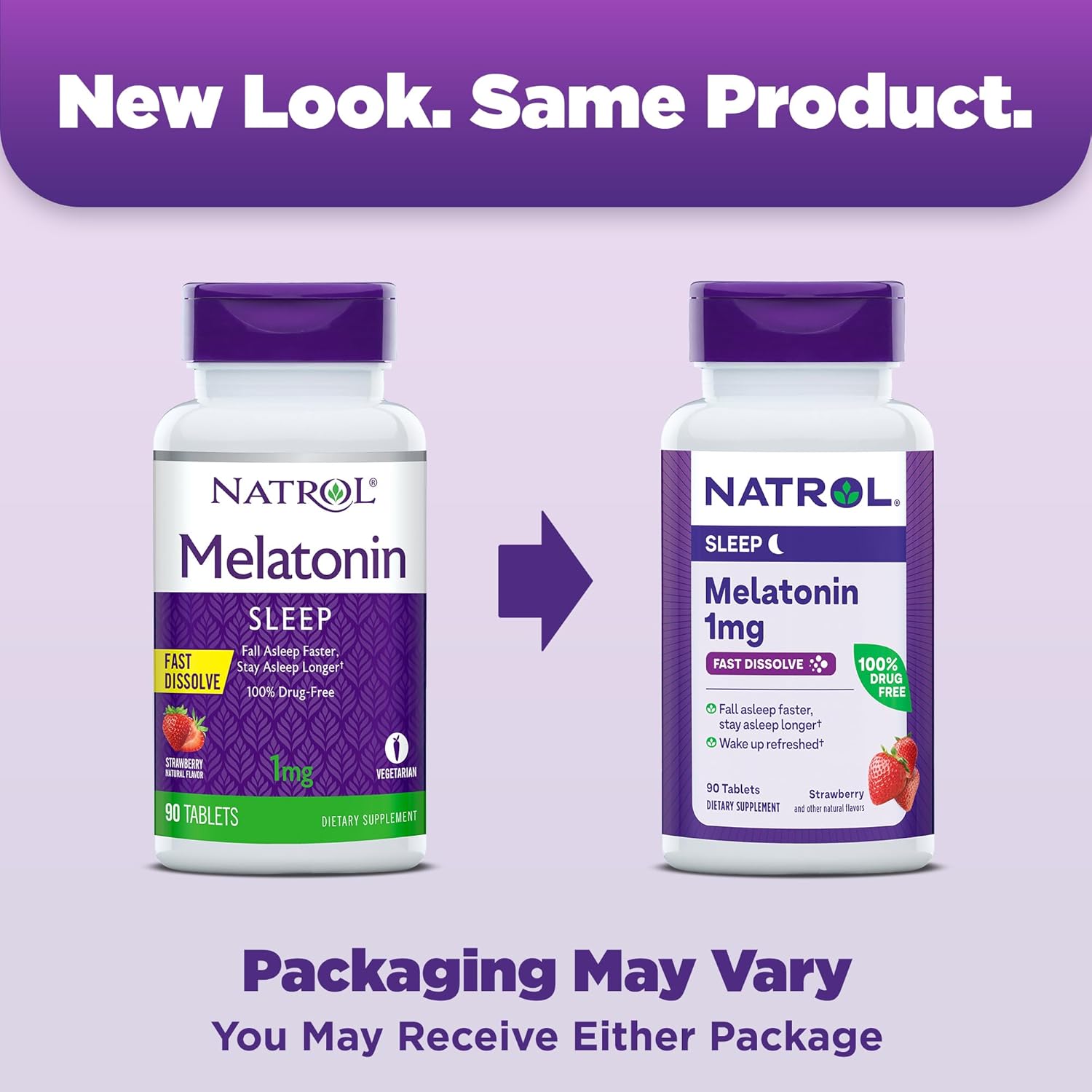 Picture of Natrol Melatonin 1mg, Melatonin Supplements for Restful Sleep, Sleep Support for Adults, 90 Strawberry-Flavored Tablets, Up to a 90 Day Supply - (Exp - May 31- 2025)