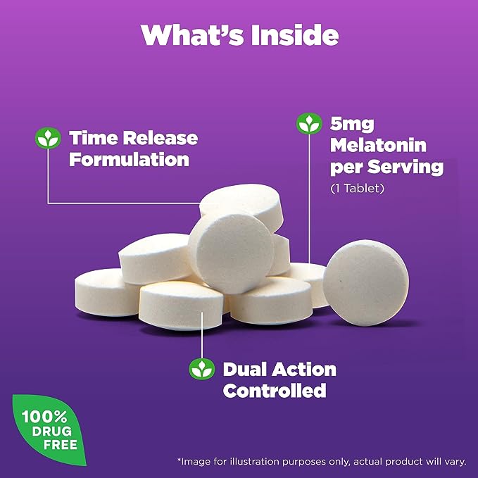 Picture of Natrol Melatonin 5mg - 100 Tablets (Time release, 5mg tablets, USA)