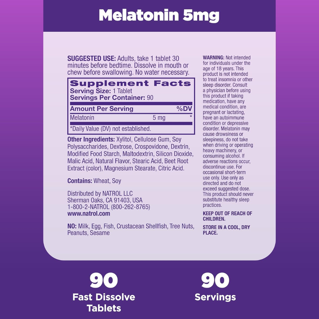 Picture of Natrol Sleep Melatonin 5mg Fast  Dissolve - 90 Tablets