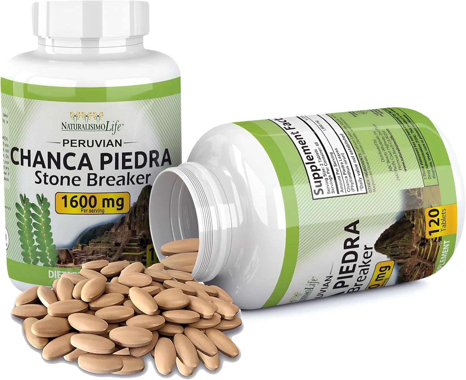 Picture of NaturalisimoLife Chanca Piedra 1600 mg per Serving – 120 Tablets