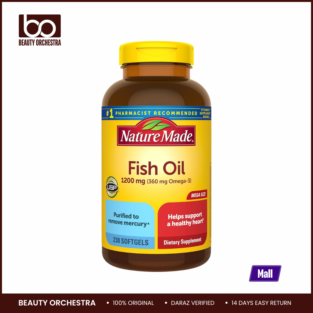 Picture of Nature Made Fish Oil Omega 3 Supplements, 1200 mg Softgels, Omega 3 Fish Oil for Healthy Heart Support, 230 Softgels