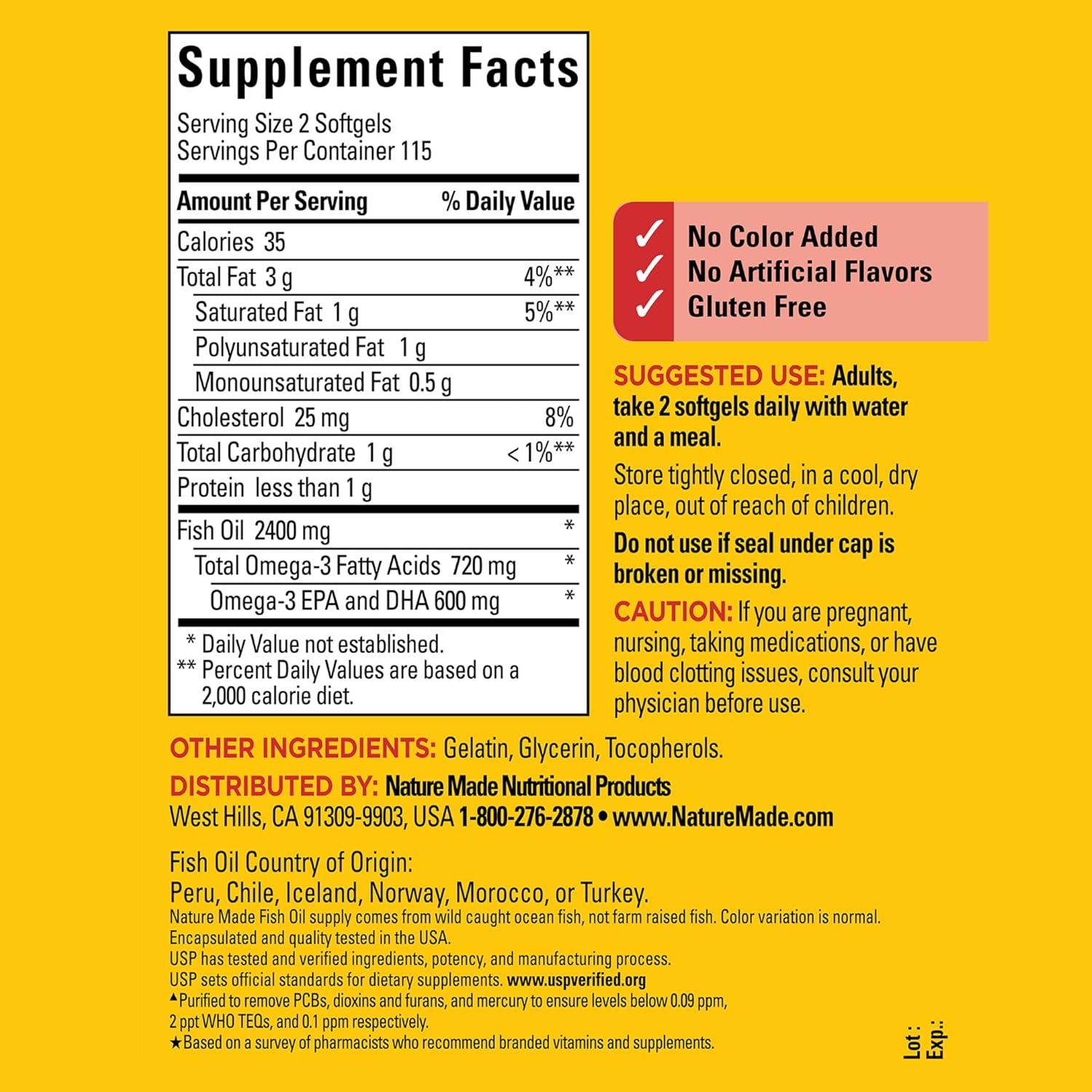 Picture of Nature Made Fish Oil Omega 3 Supplements, 1200 mg Softgels, Omega 3 Fish Oil for Healthy Heart Support, 230 Softgels